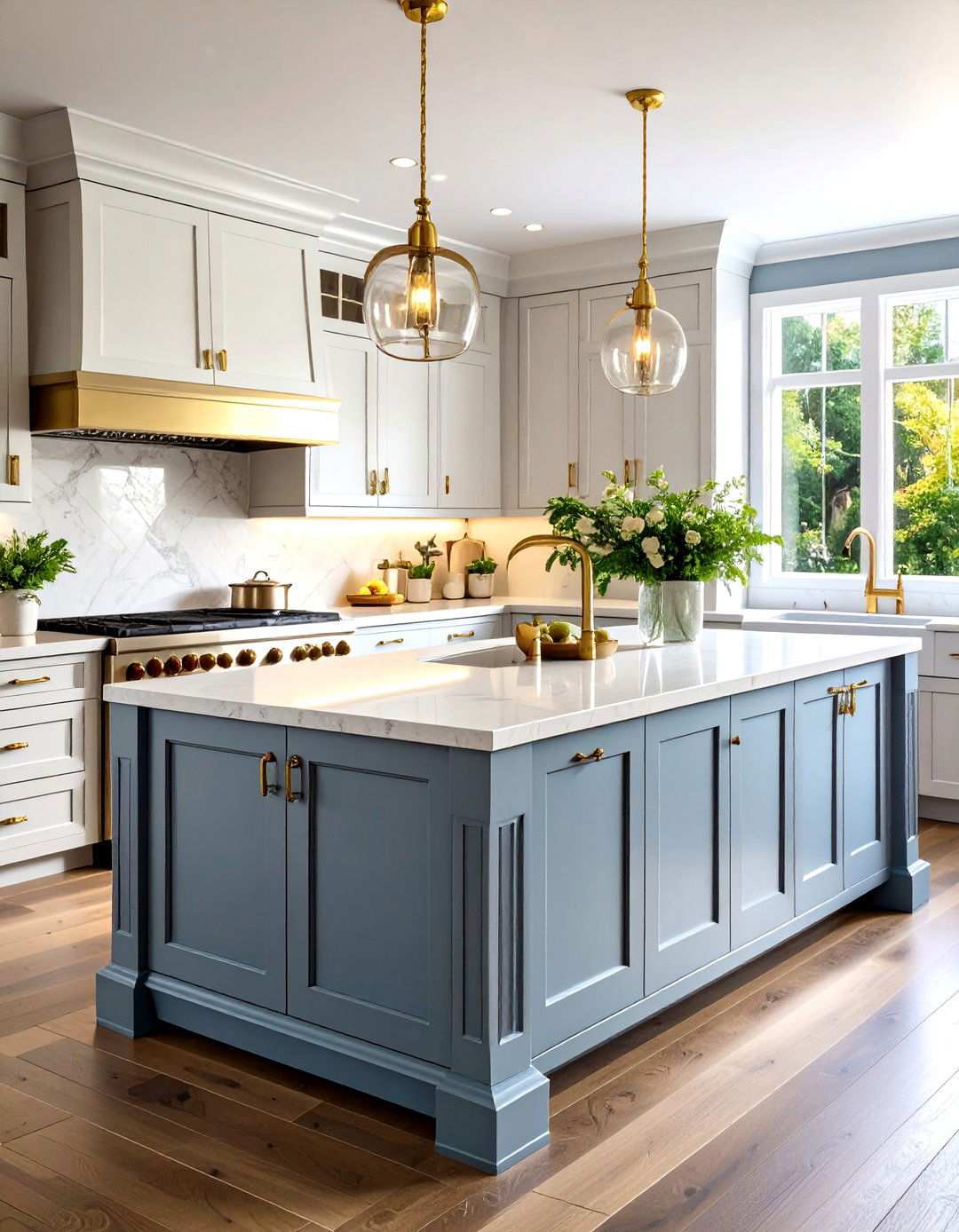Metallic Accent Glamorous Shiplap - 24 Shiplap Kitchen Island Ideas
