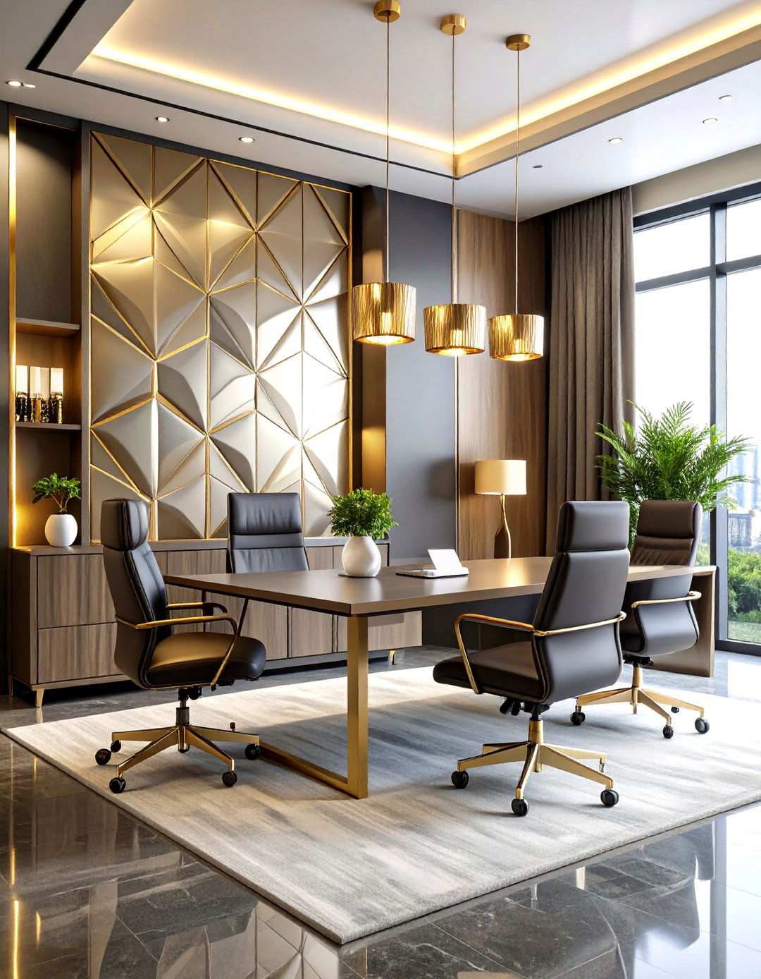 Metallic Accent Office Wallpaper - 24 Office Wallpaper Ideas