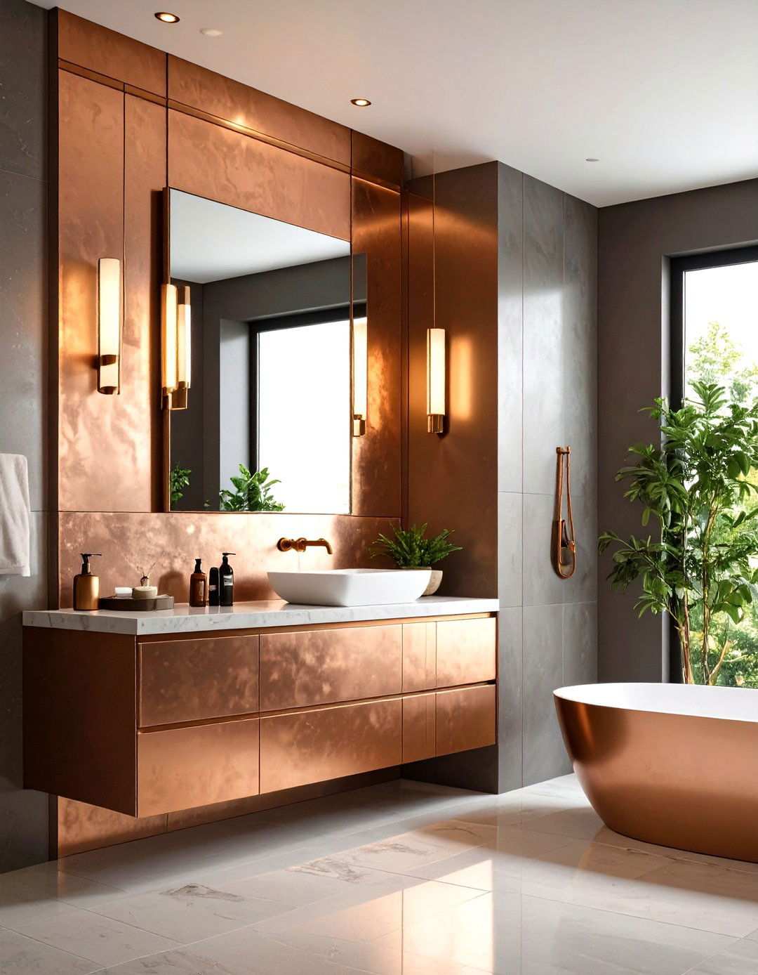 Metallic Finish Accent Niche - 24 Shower Niche Ideas
