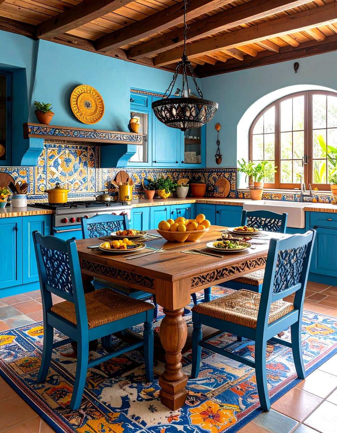 Mexican Kitchen Dining Table Integration - 24 Mexican Kitchen Ideas