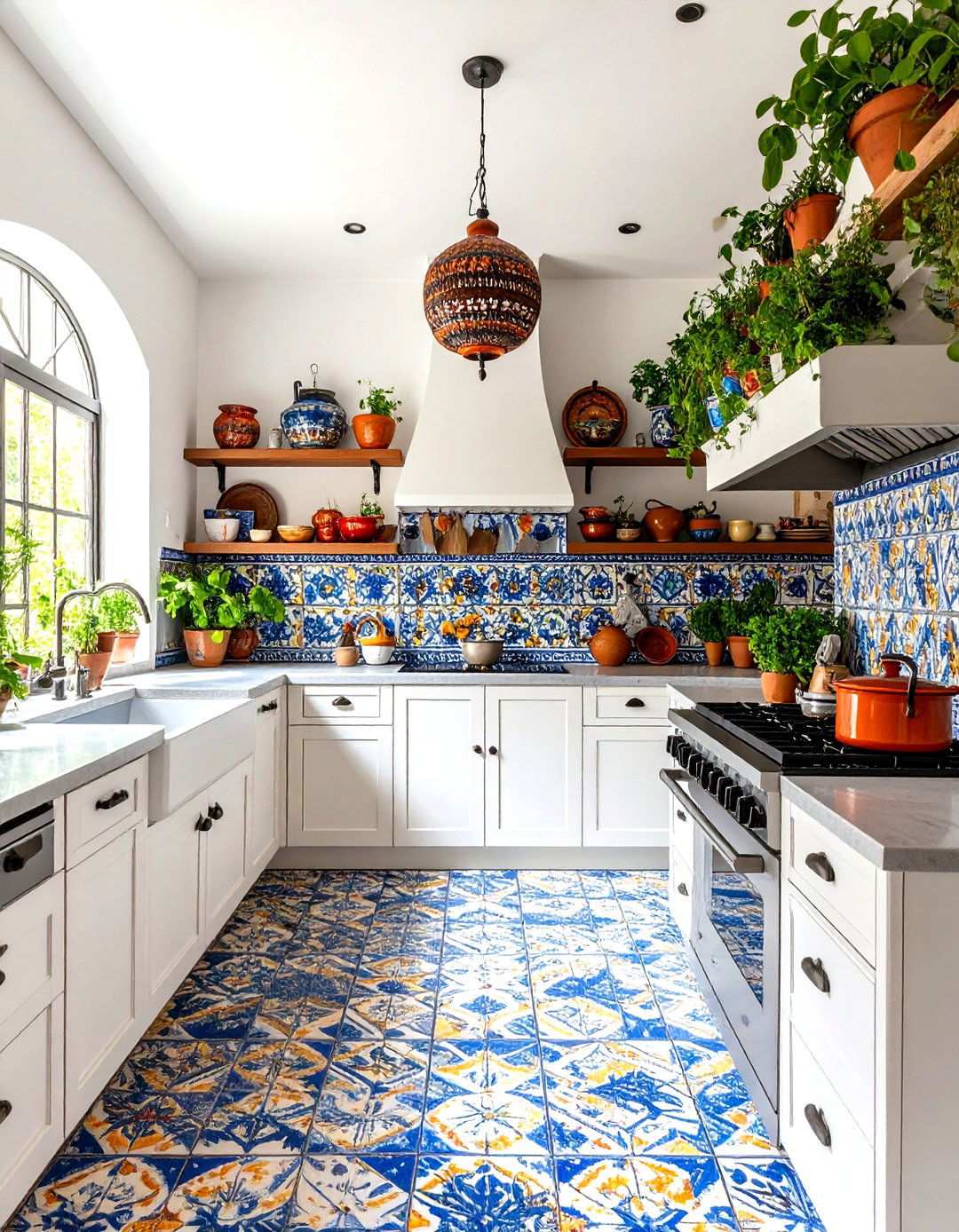 Mexican Talavera Kitchen with Colorful Ceramic Tiles - 24 Small Kitchen Ideas on a Budget
