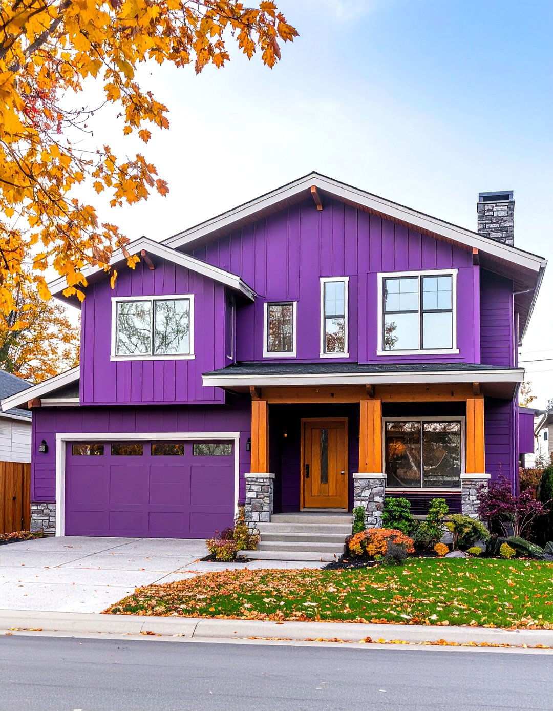 Mid Century Modern Grape Design - 24 Purple House Exterior Ideas