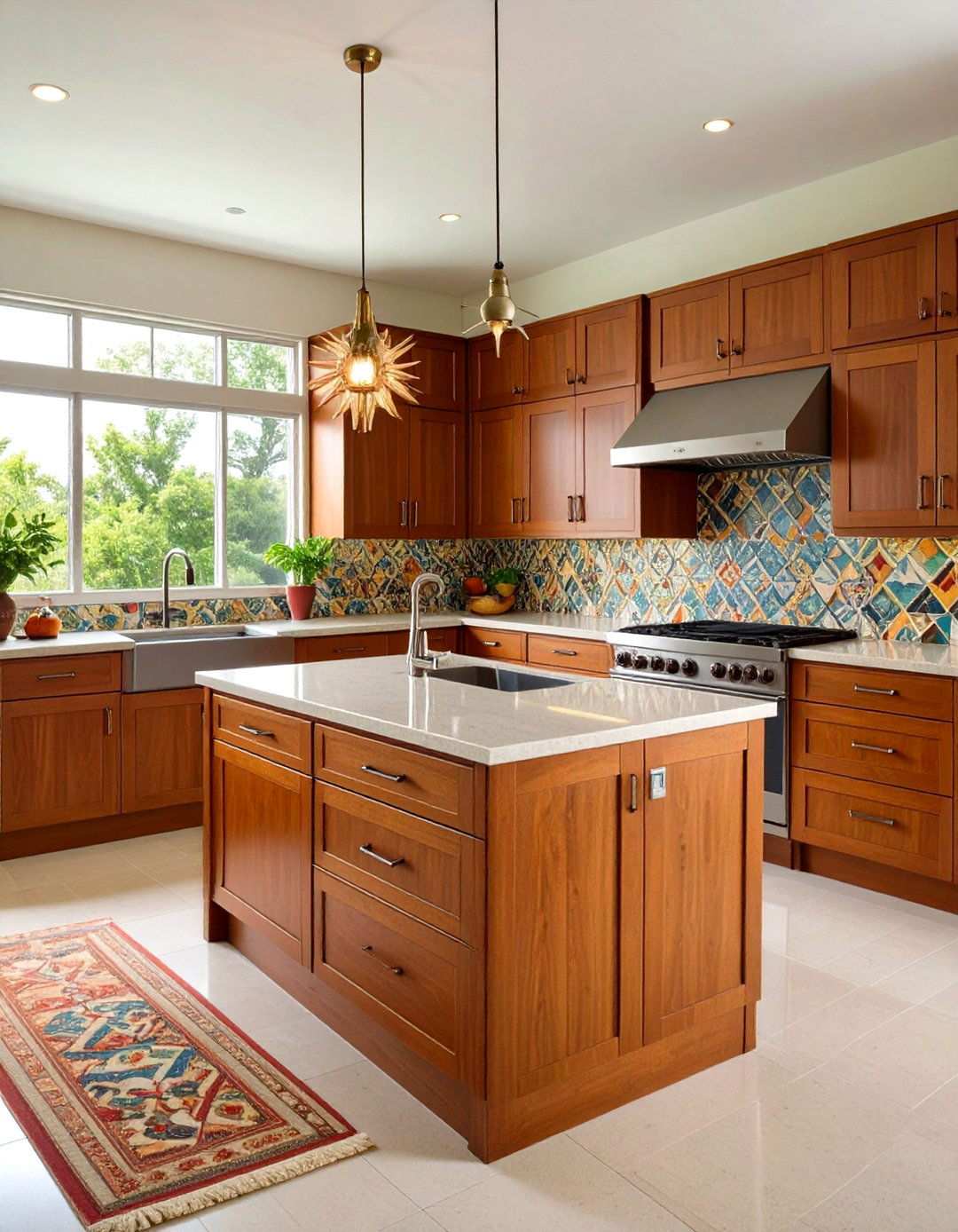 Mid Century Modern One Wall Kitchen with Walnut Cabinetry - 24 One Wall Kitchen Ideas