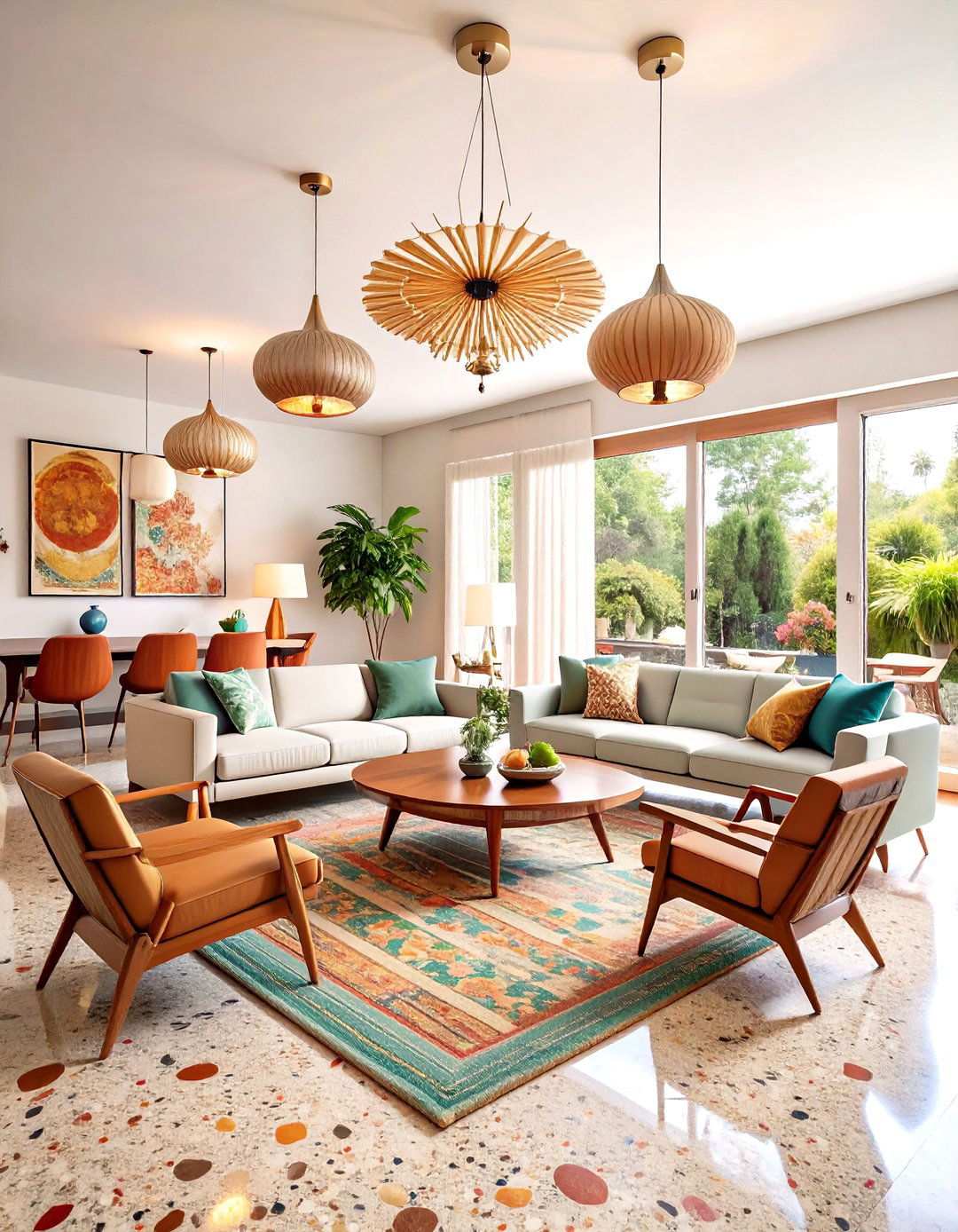 Mid Century Modern Open Floor Plan with Walnut Accents - 24 Open Floor Plan Ideas
