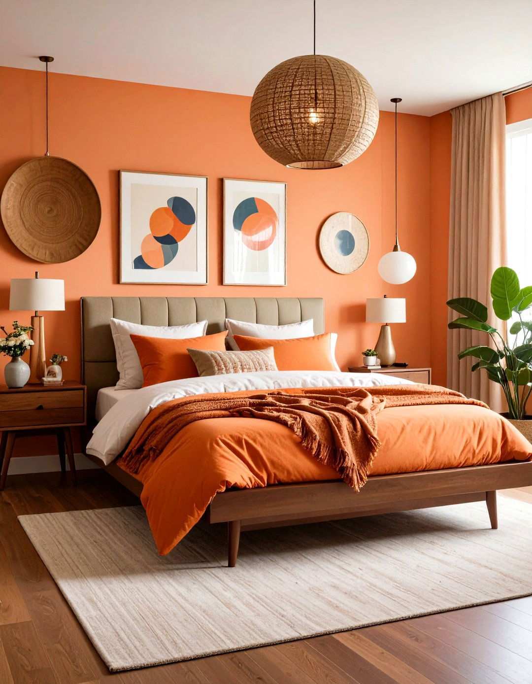Mid Century Modern Peach Bedroom - 24 Peach Bedroom Ideas