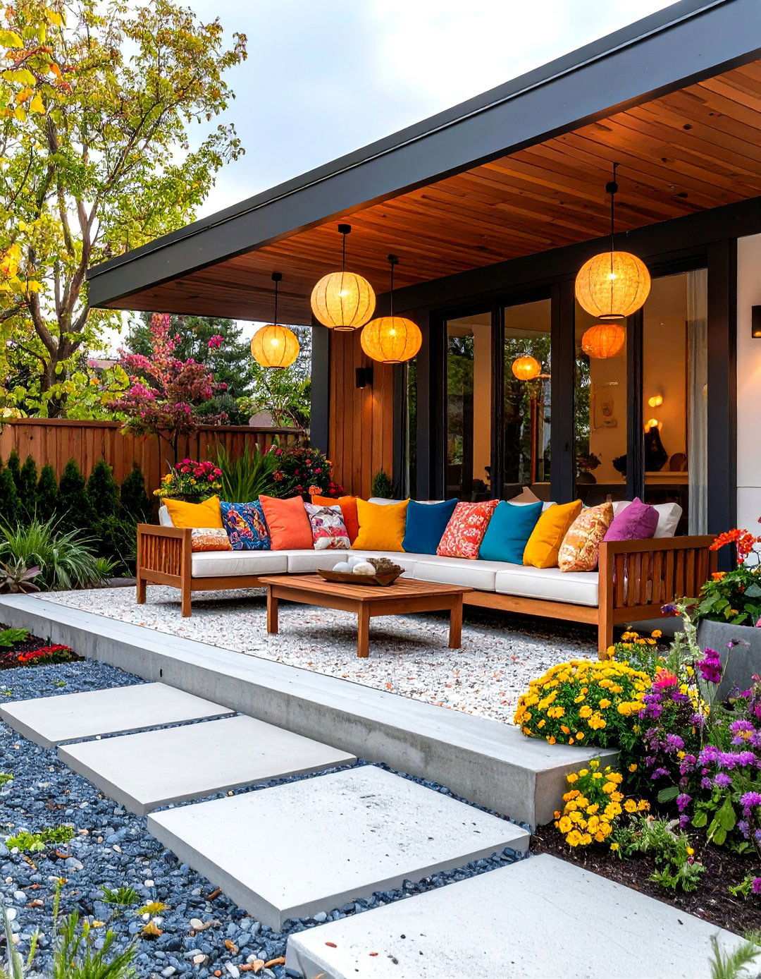 Mid Century Modern Porch with Geometric Features - 24 Modern Front Porch Ideas
