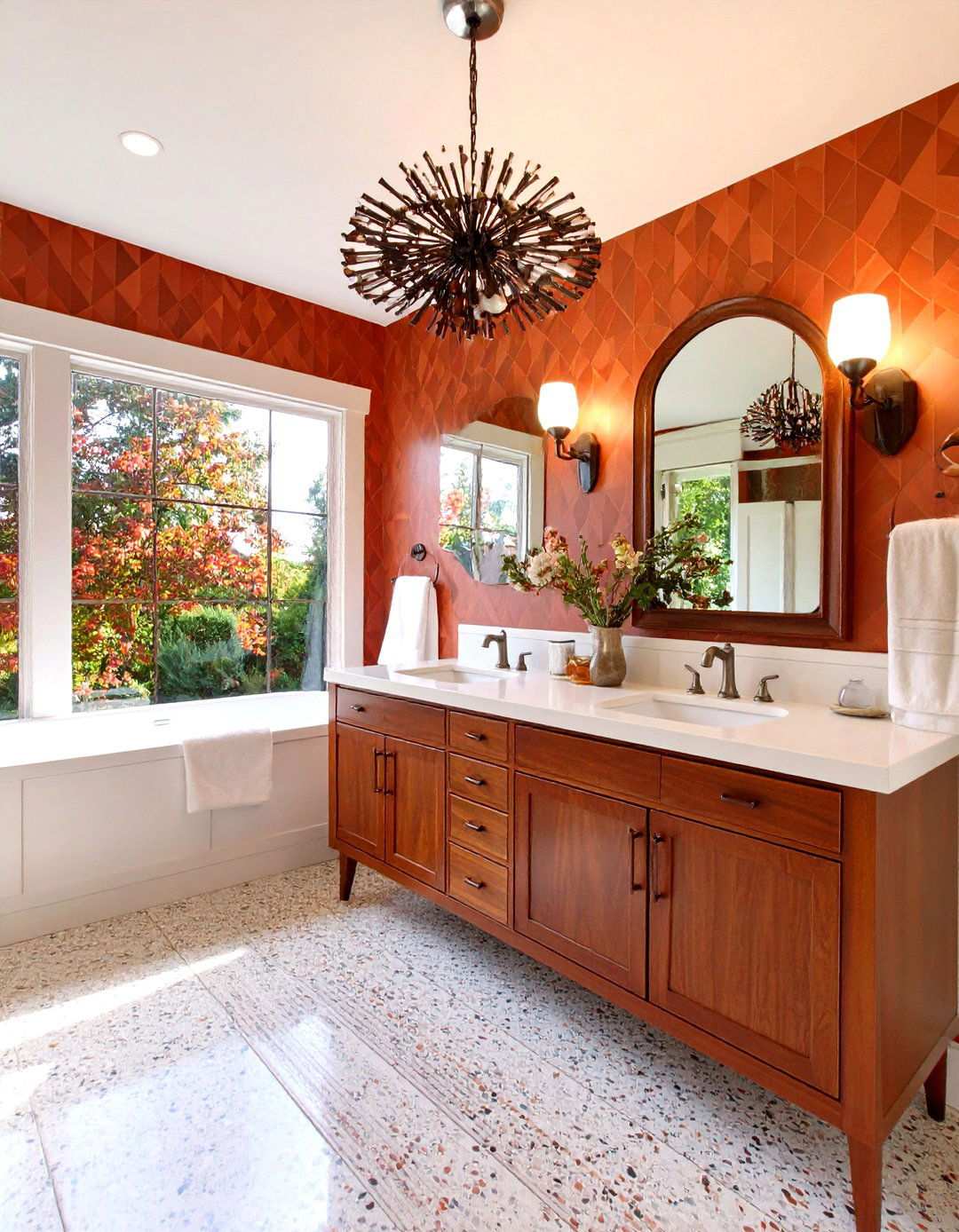 Mid Century Modern Powder Room with Retro Elements - 24 Powder Room Ideas