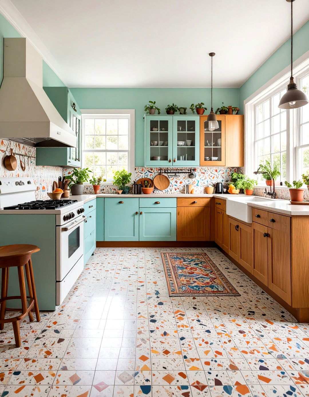 Mid Century Modern Terrazzo Floors - 24 Terrazzo Kitchen Floor Ideas