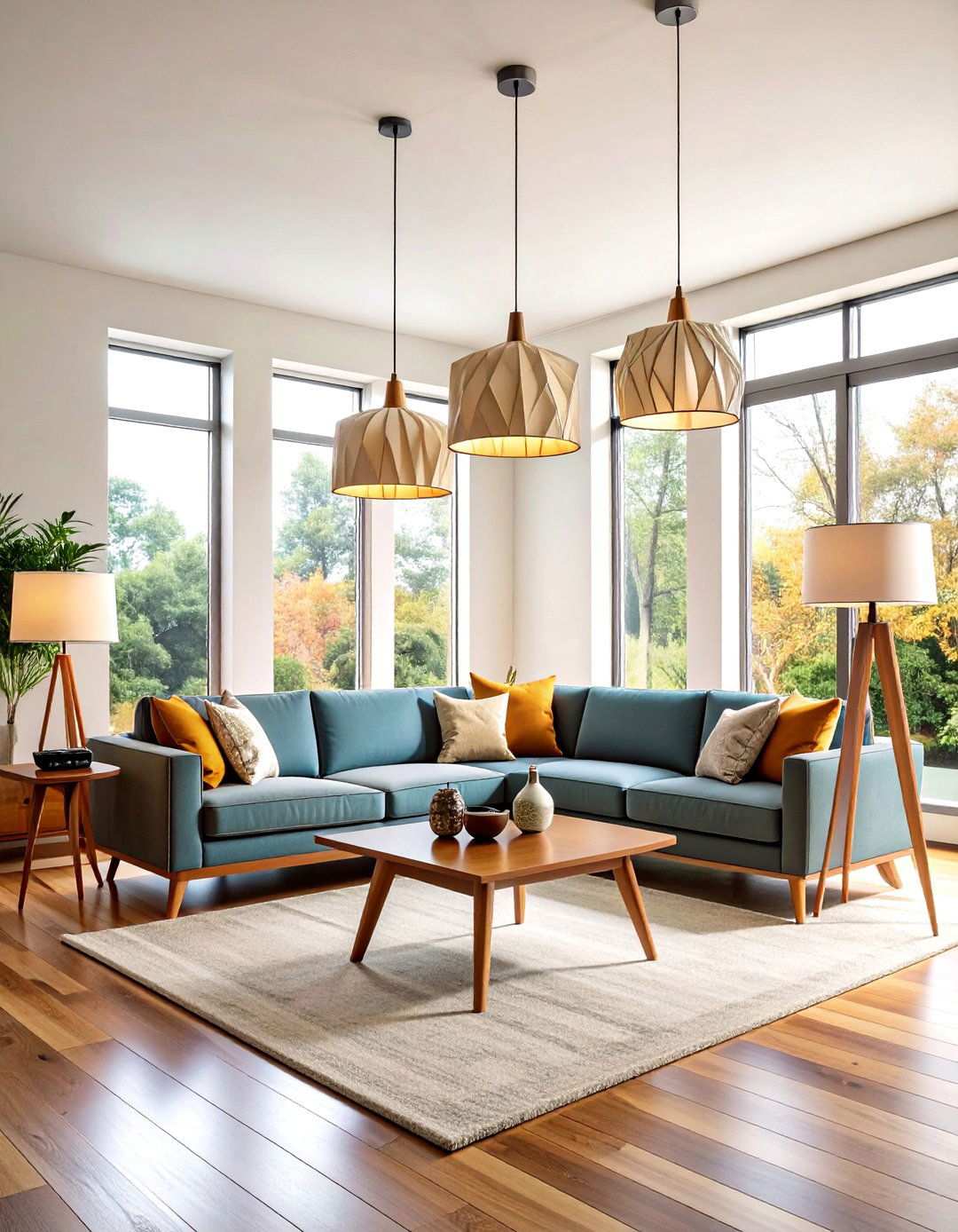 Mid Century Modern Tripod Lamps - 24 Living Room Lighting Ideas