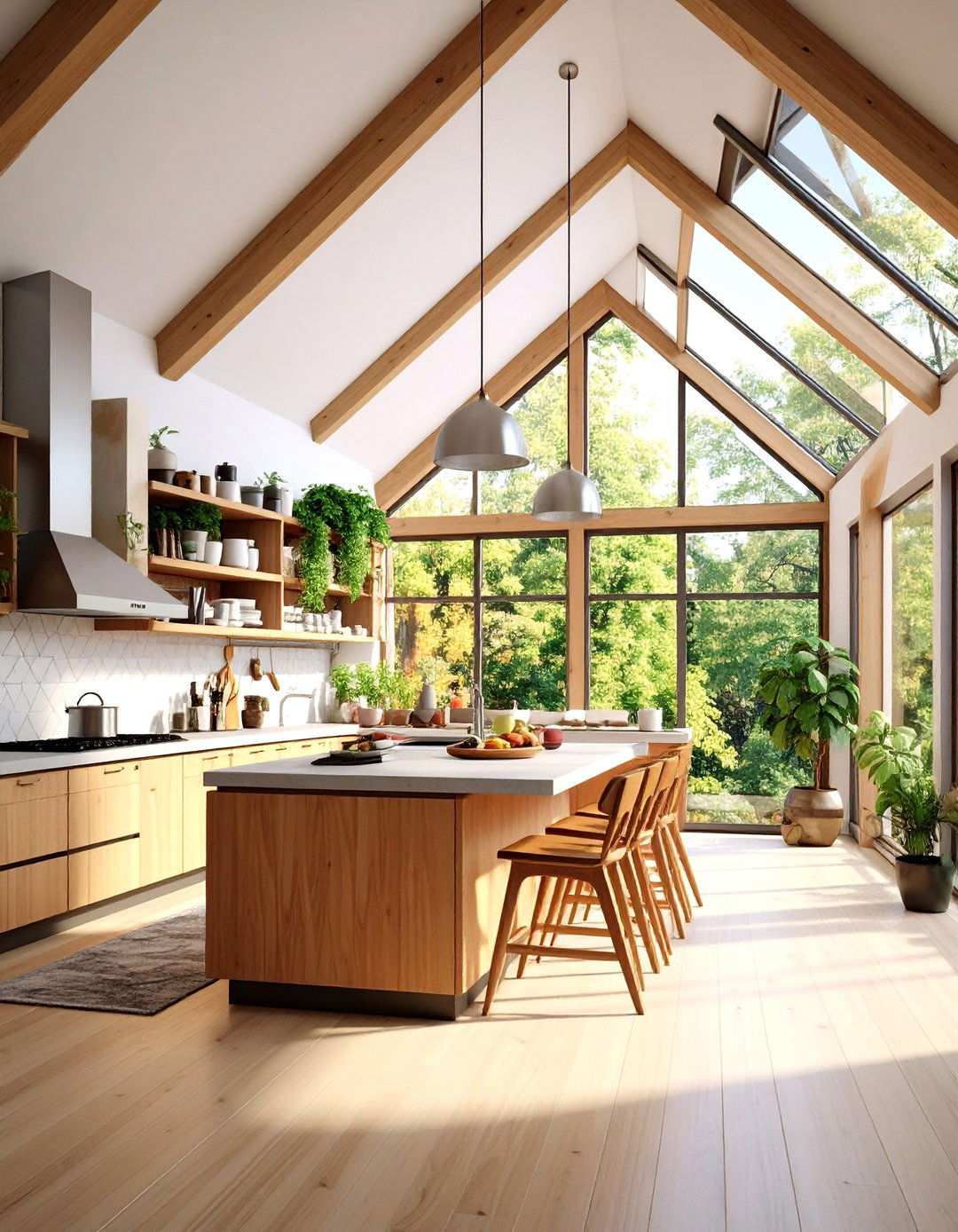 Mid Century Modern Vaulted Kitchen - 24 Vaulted Ceiling Kitchen Ideas