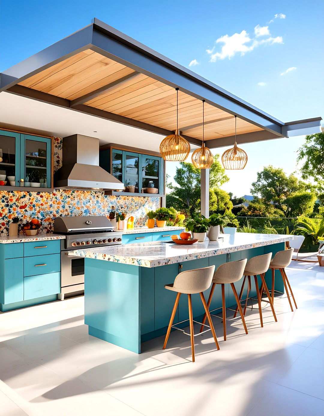 Mid Century Modern with Atomic Age Style - 24 Luxury Outdoor Kitchen Ideas