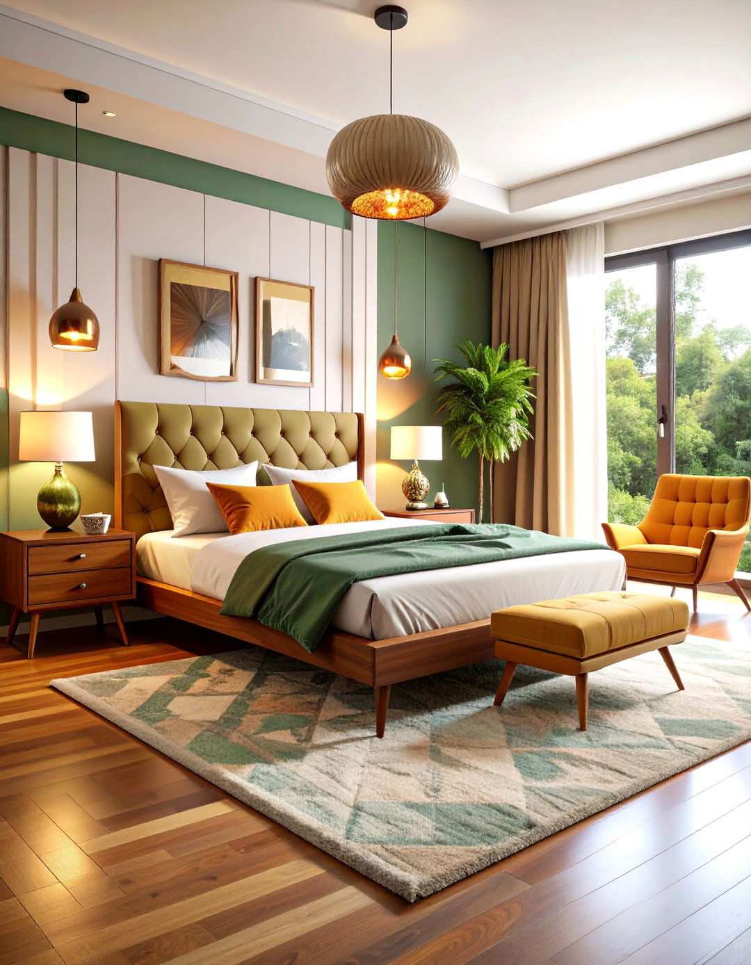 Mid Century Modern with Retro Charm - 24 Large Bedroom Design Ideas