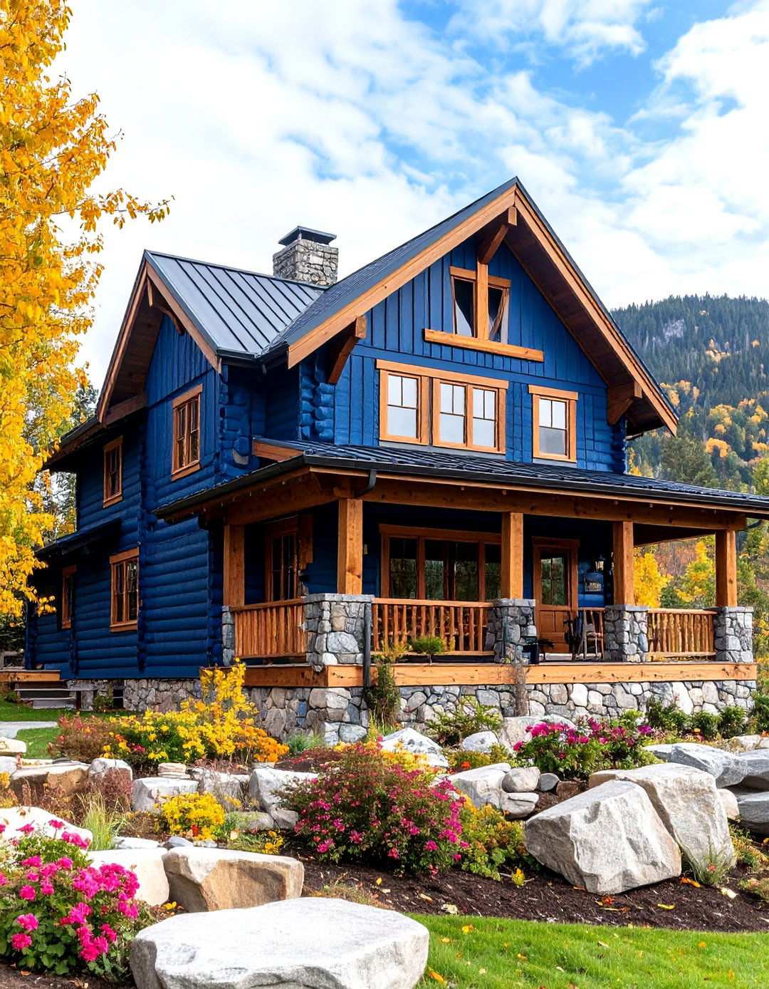 Midnight Blue Log Siding Rustic - 24 Midnight Blue & Dark Blue House Siding Colors