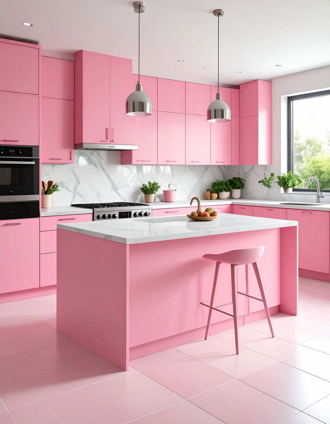 Millennial Pink Modern Kitchen - 24 Pink Kitchen Ideas