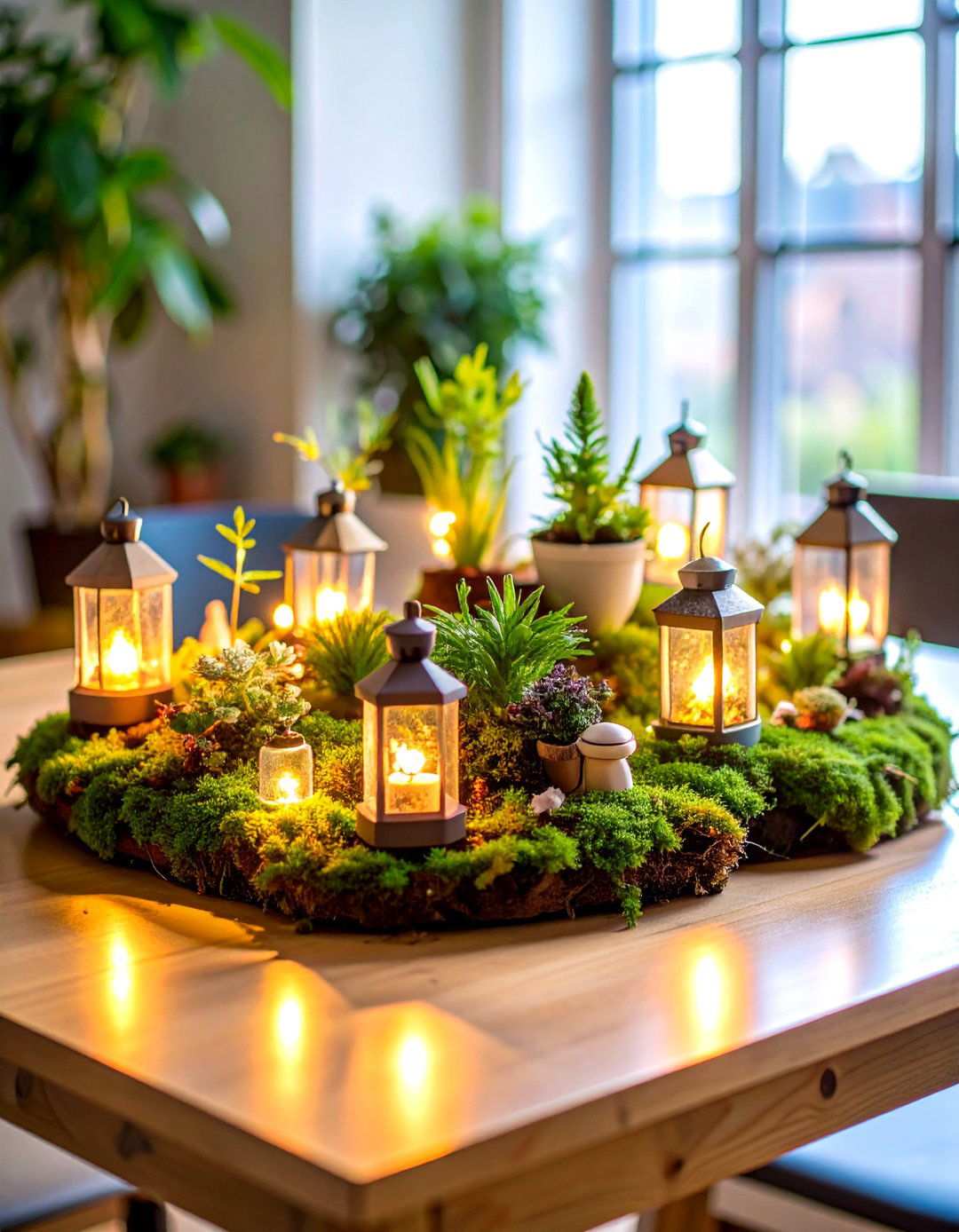 Mini Lantern Fairy Garden Centerpiece - 24 Lantern Centerpiece Ideas