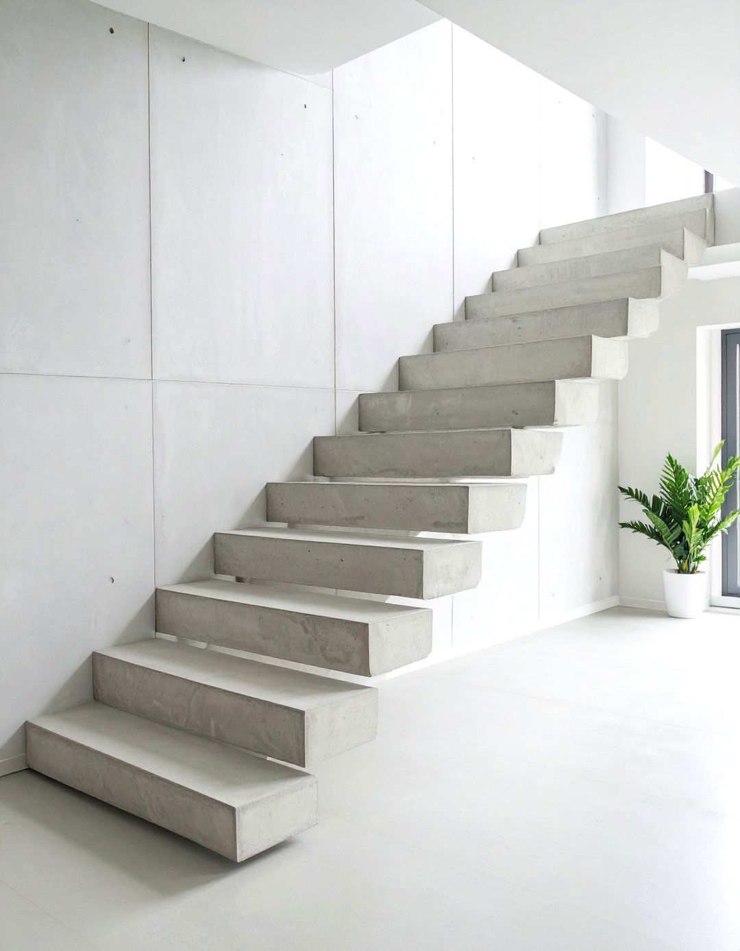 Minimalist Concrete Cantilever Design - 24 Open Staircase Ideas