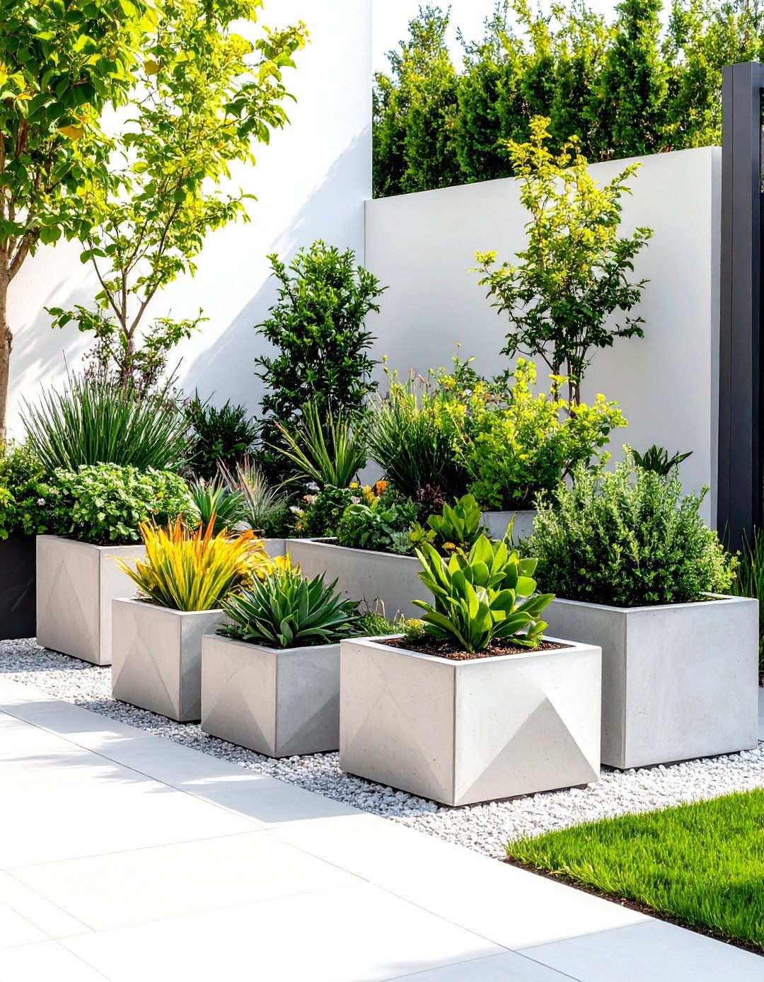 Minimalist Container Garden Design - 24 Modern Backyard Ideas