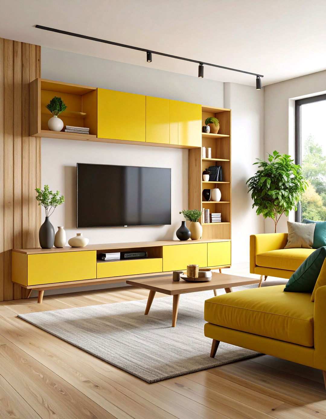 Minimalist Entertainment Center Concepts - 24 Mid-Century Modern Living Room Ideas