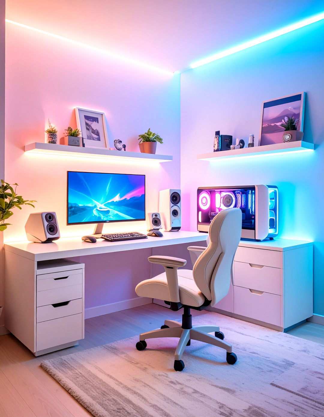 Minimalist Gaming Setup Design - 24 Small Game Room Ideas