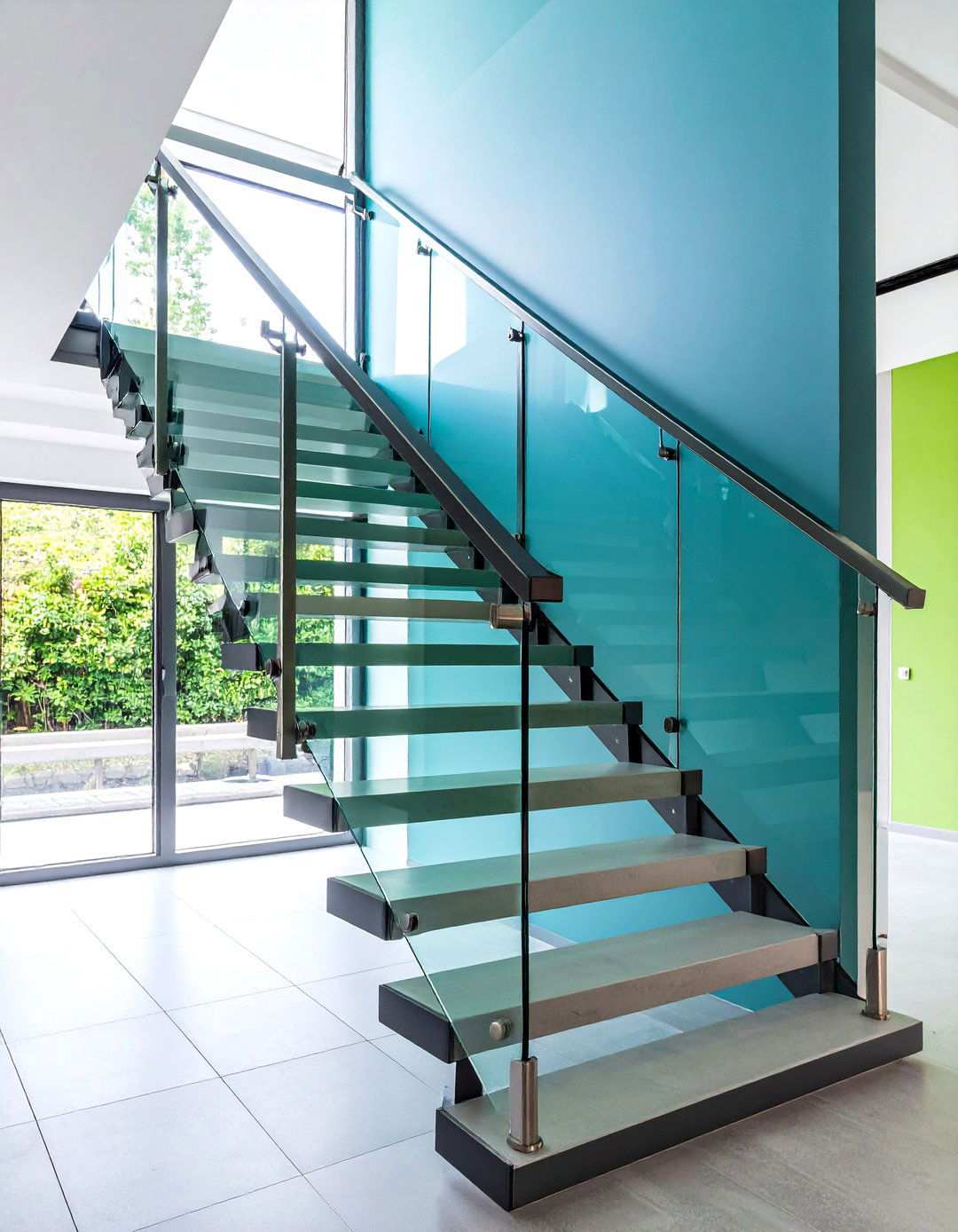 Minimalist Glass Panel Railings - 24 Stair Railing Ideas