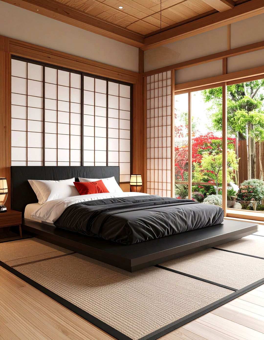 Minimalist Japanese Zen Bedroom - 24 red black and white bedroom ideas