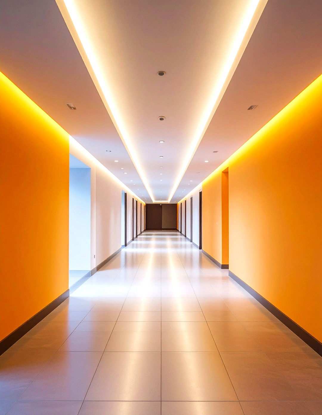 Minimalist LED Strip Cove Lighting Design - 24 Narrow Hallway Lighting Ideas
