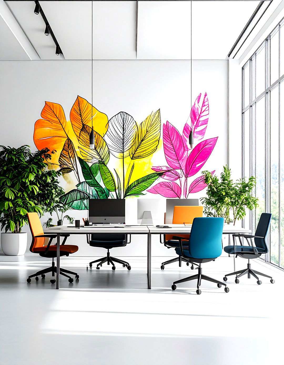 Minimalist Line Art Compositions - 24 Office Wall Decor Ideas
