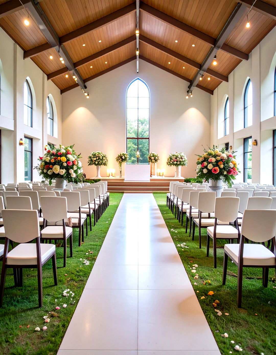 Minimalist Line Wedding Altars - 24 Wedding Altar Ideas