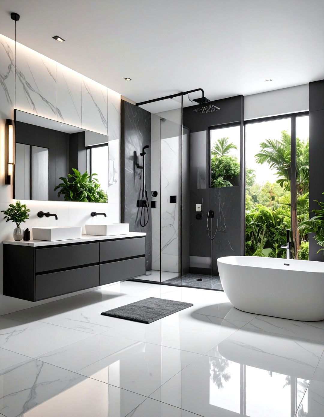Minimalist Monochrome Wet Room Design - 24 Wet Room Ideas
