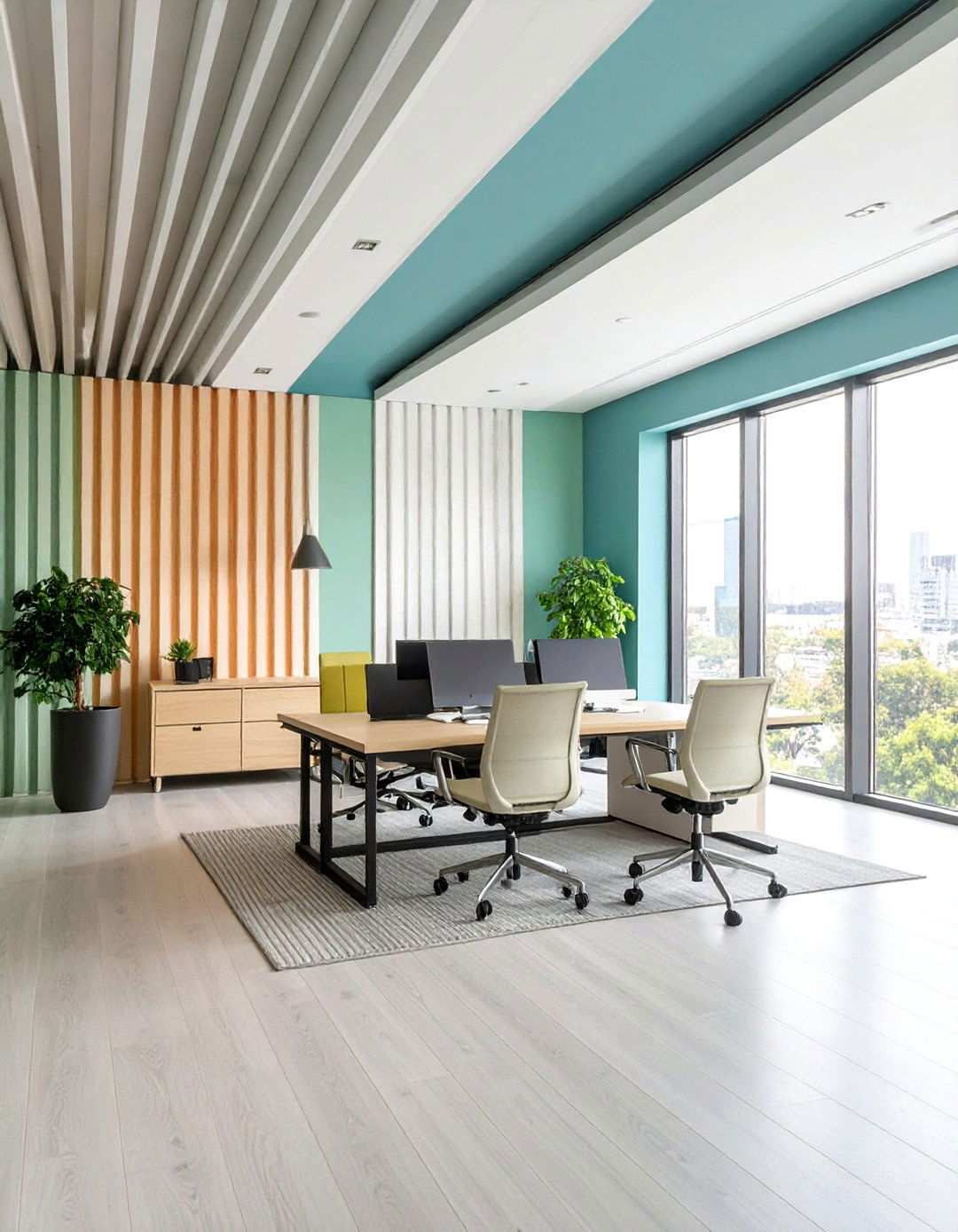 Minimalist Office Accent Walls - 24 Office Wallpaper Ideas