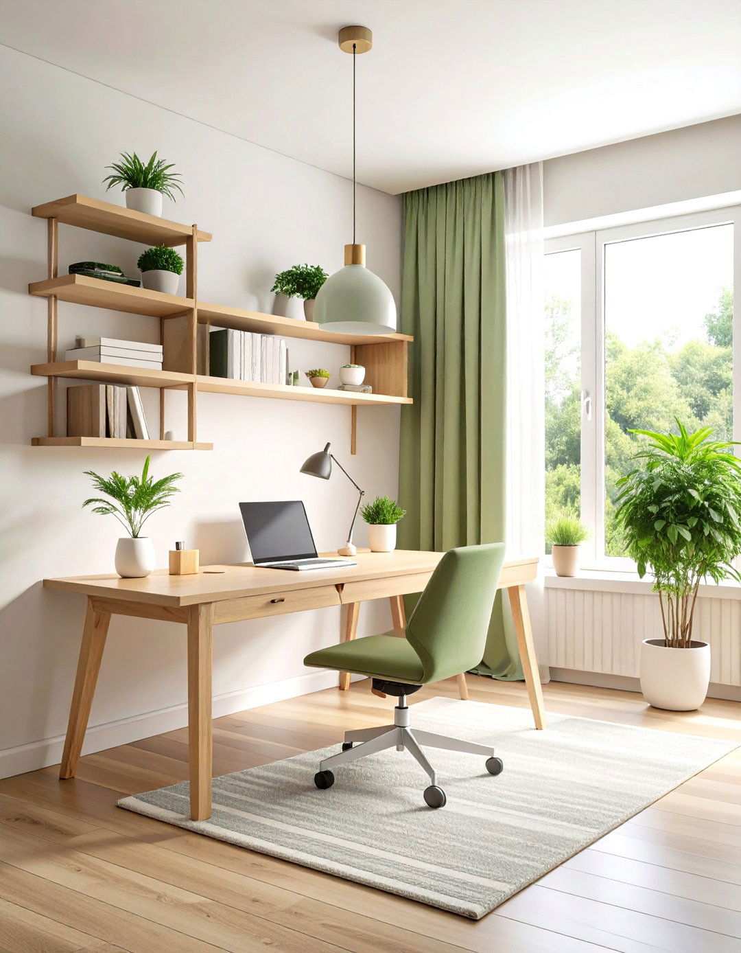 Minimalist Scandinavian Home Office with Light Wood Accents - 24 Small Home Office Ideas