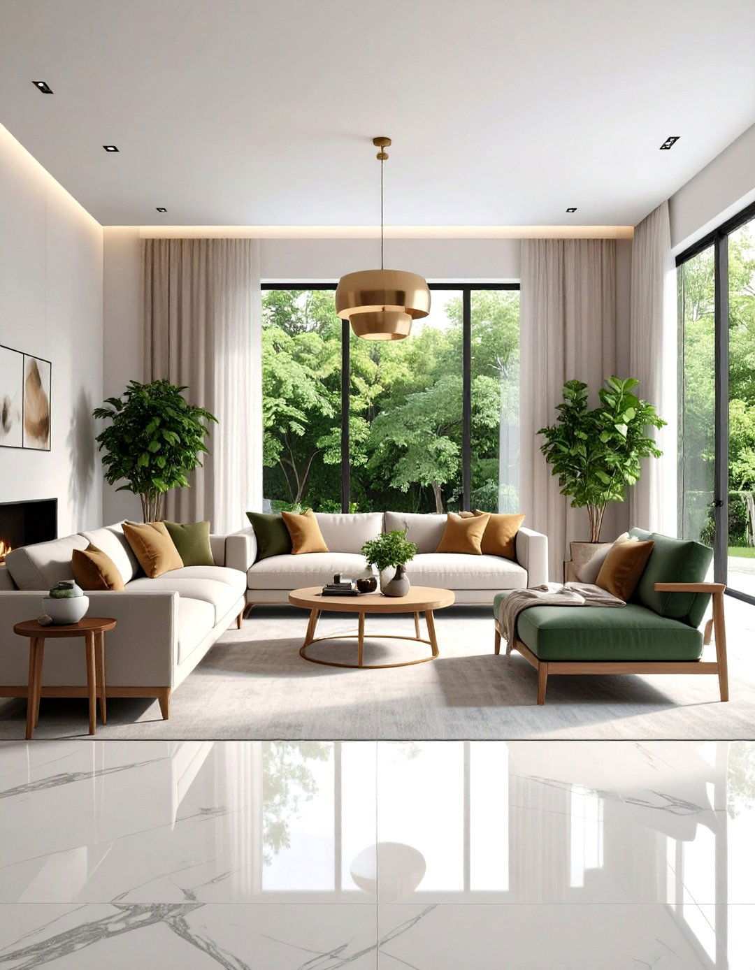 Minimalist Scandinavian Marble Design - 24 Marble Floor Living Room Ideas