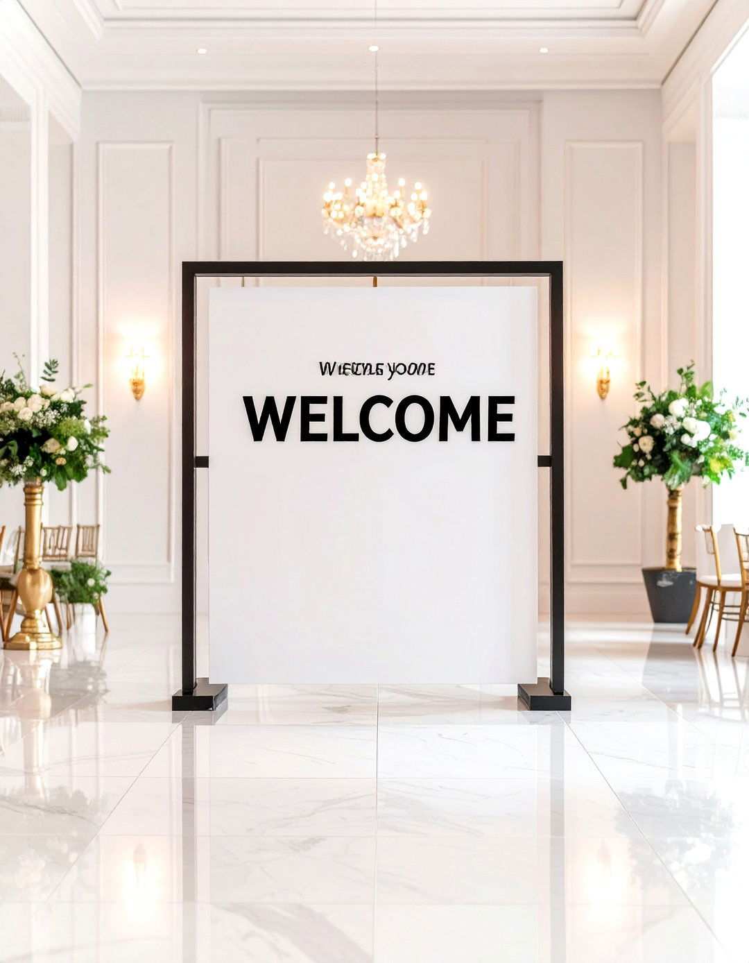Minimalist Wedding Welcome Sign with Clean Typography - 24 Wedding Welcome Sign Ideas