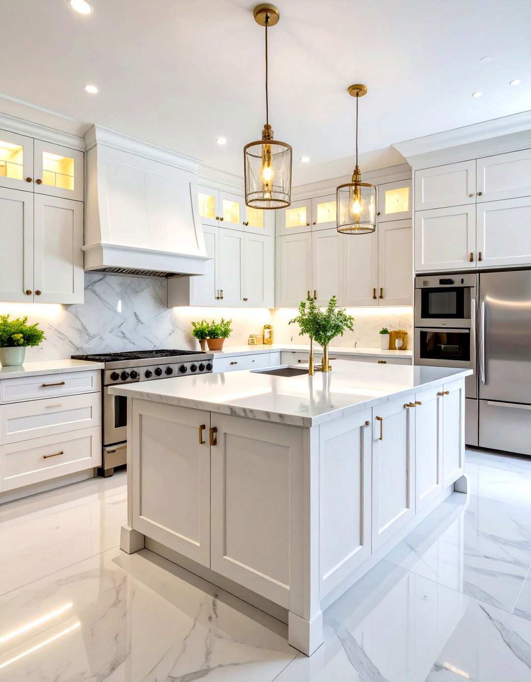 Minimalist White Kitchen with Clean Lines - 24 Modern Kitchen Ideas