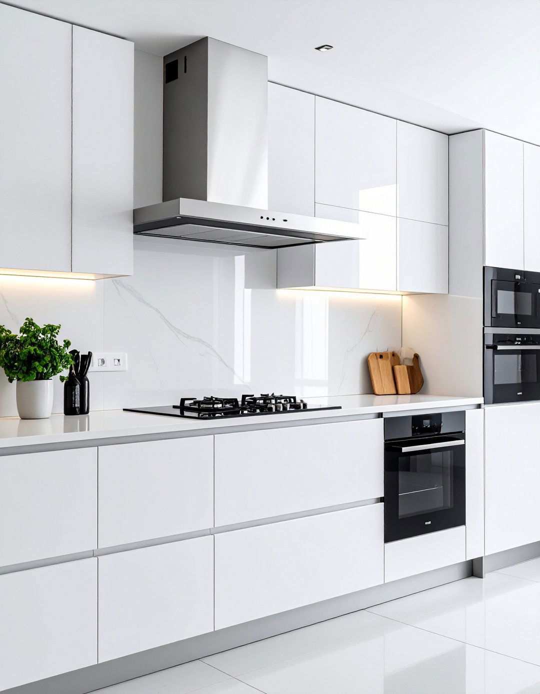 Minimalist White Linear Hood - 24 Range Hood Ideas