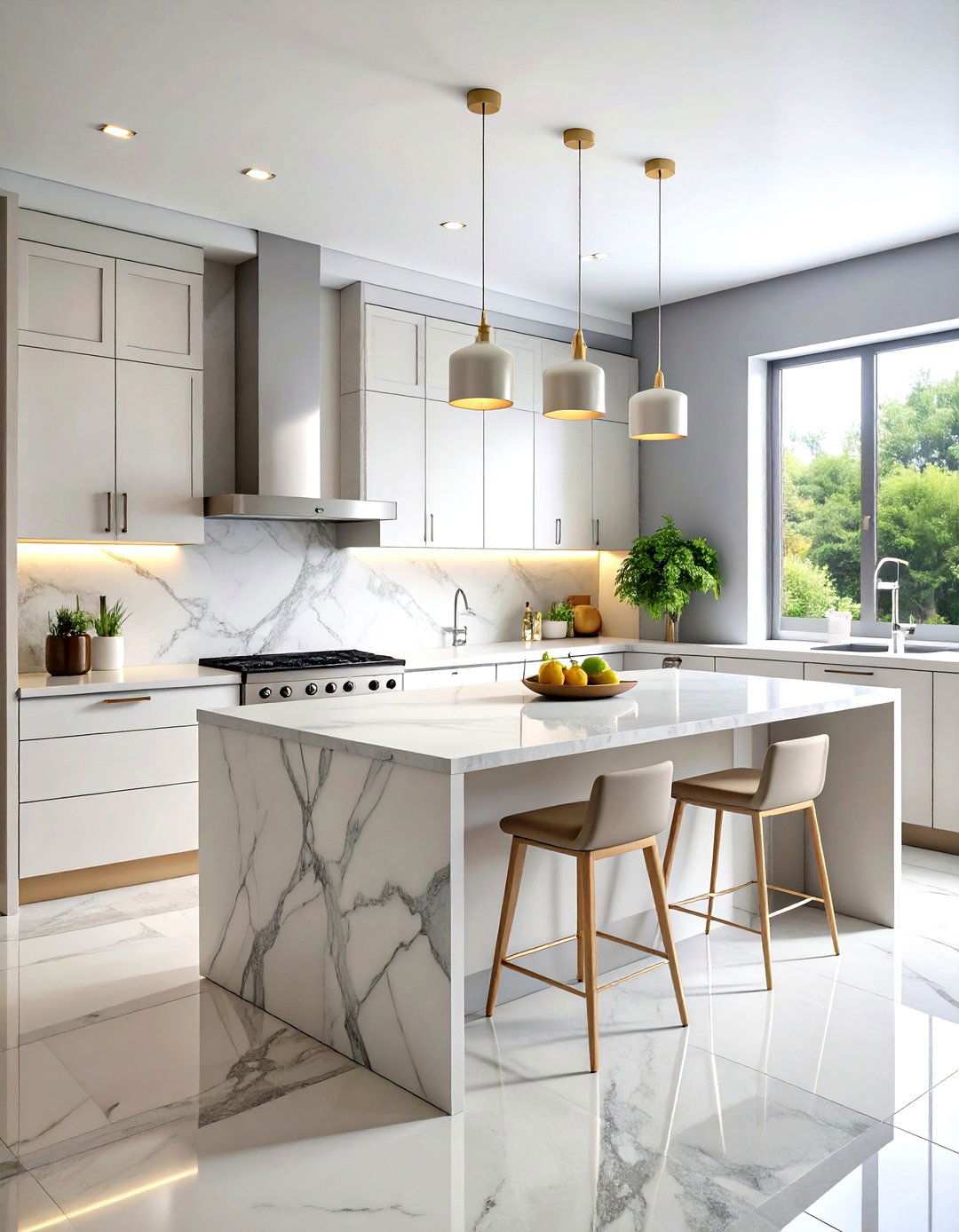 Minimalist White with Subtle Veining - 24 Quartz Kitchen Countertops