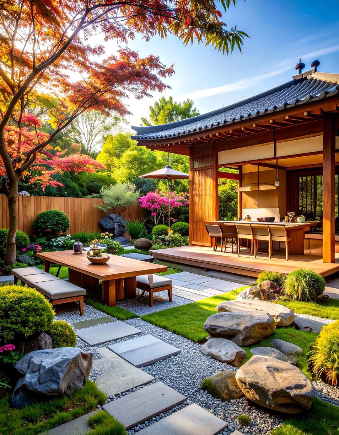 Minimalist Zen Garden Kitchen - 24 Outdoor Kitchen with a Gazebo Ideas