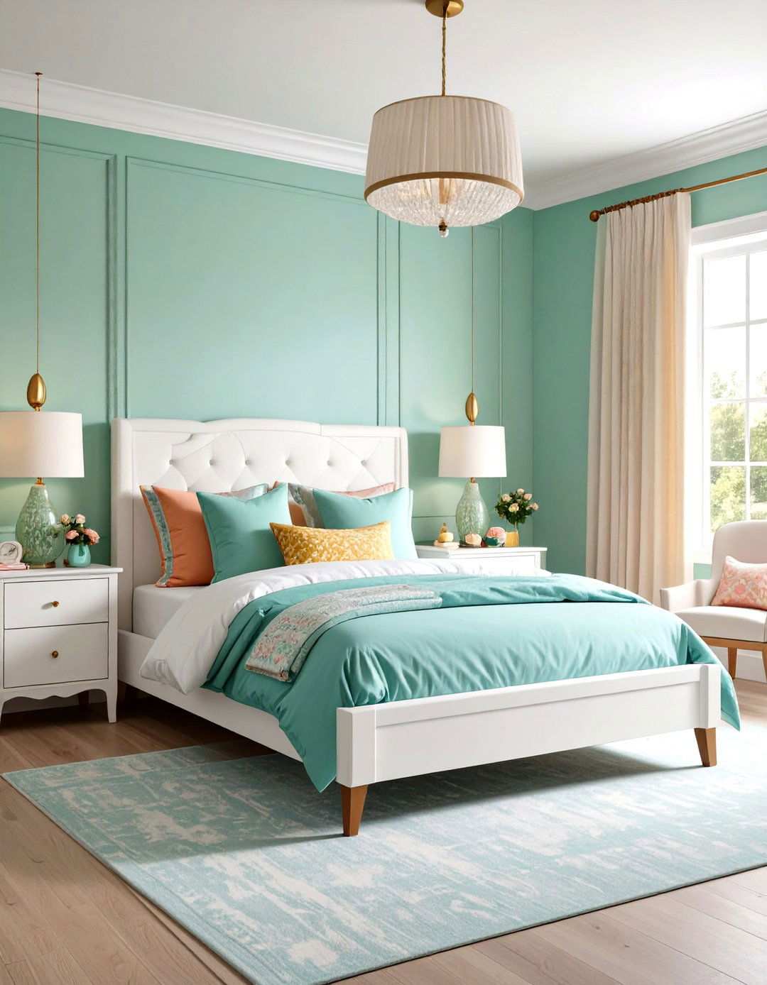 Mint Chip Green Playful Bedroom - 24 Light Green Bedroom Ideas