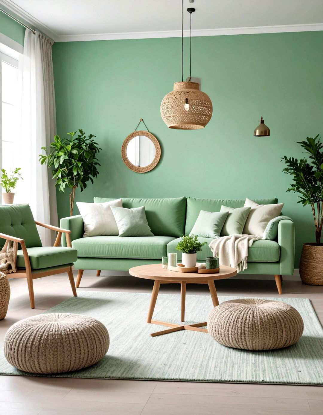Mint Green Fresh Living Room - 24 Monochromatic Living Room Ideas