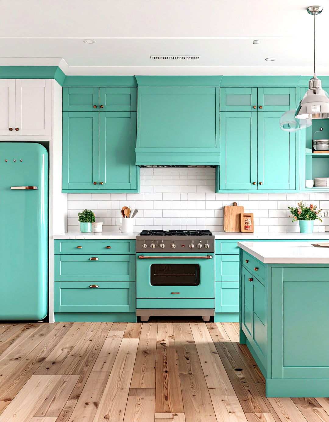 Mint Green Retro Appliance Showcase - 24 Vintage Kitchen Ideas