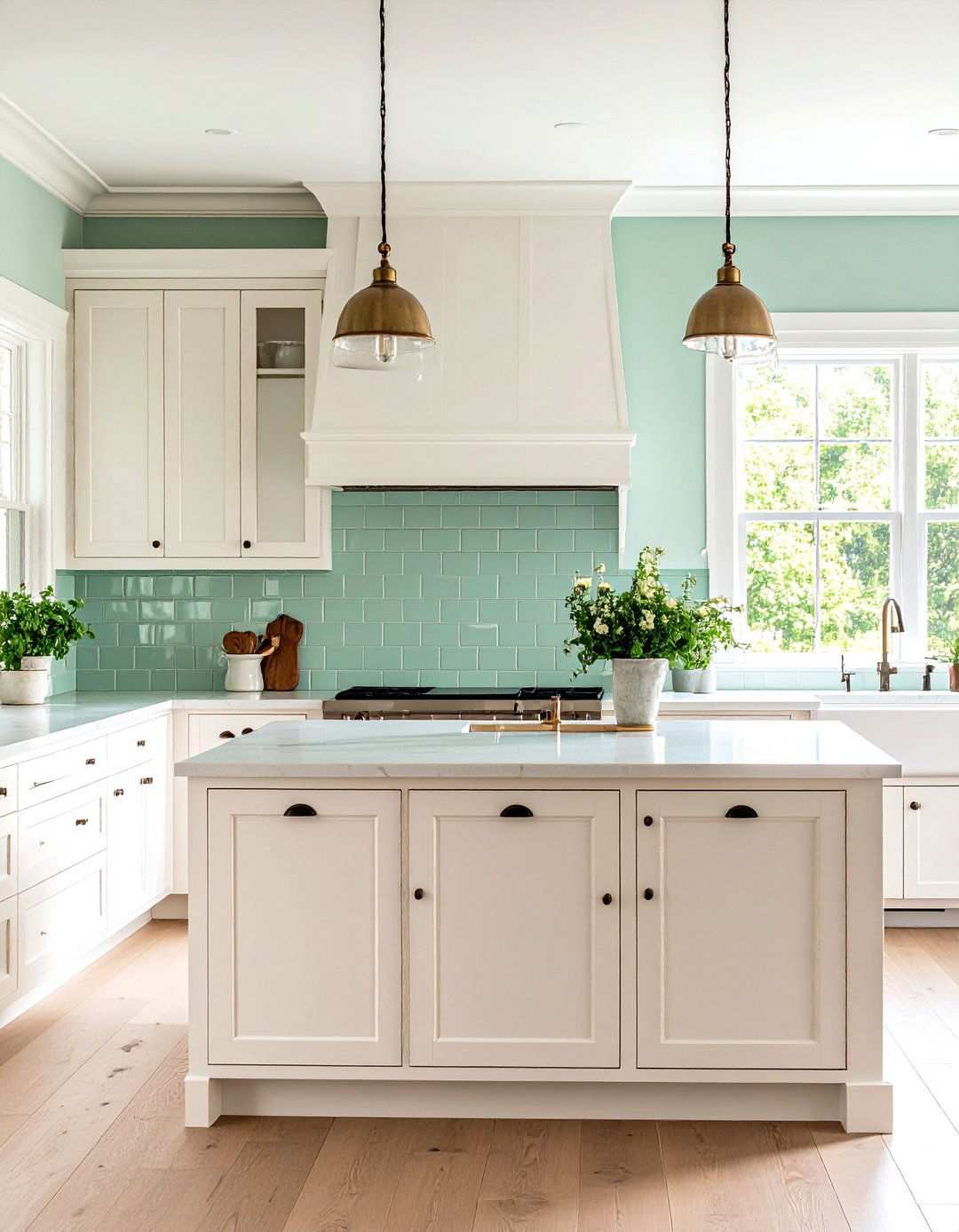 Mint Green Subway Tile Kitchen Backsplash - 24 Kitchen With Green Backsplash Ideas