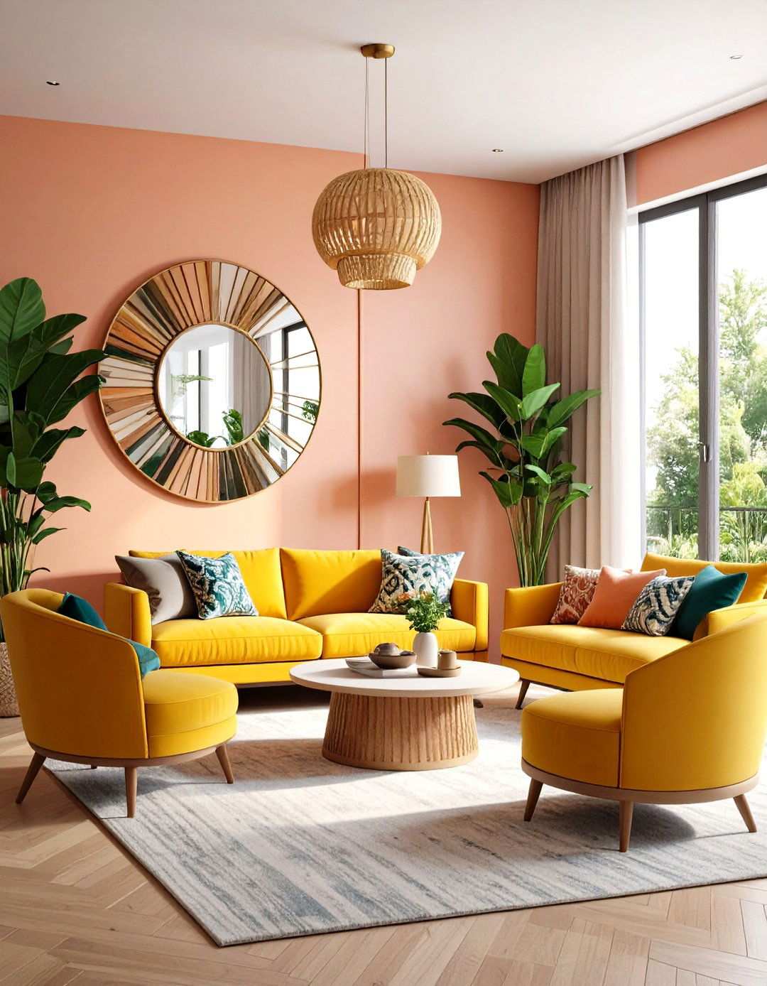 Mirror and Art Combinations - 24 Living Room Mirror Ideas