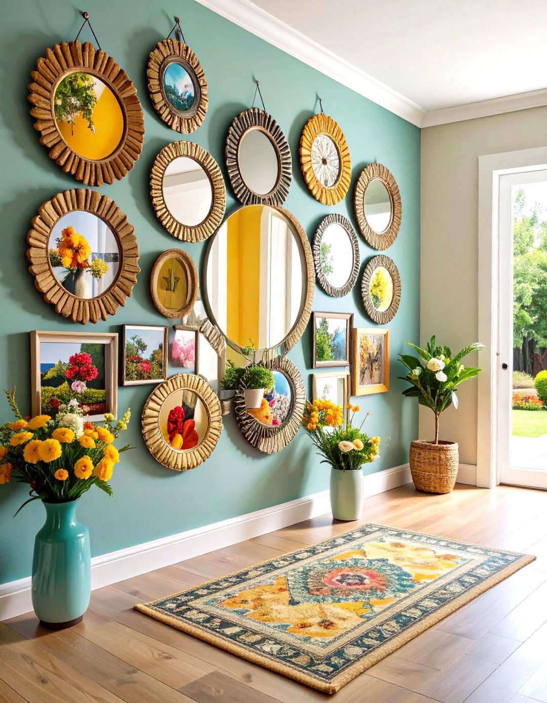 Mirror and Photo Combination Wall - 24 Wall Collage Ideas