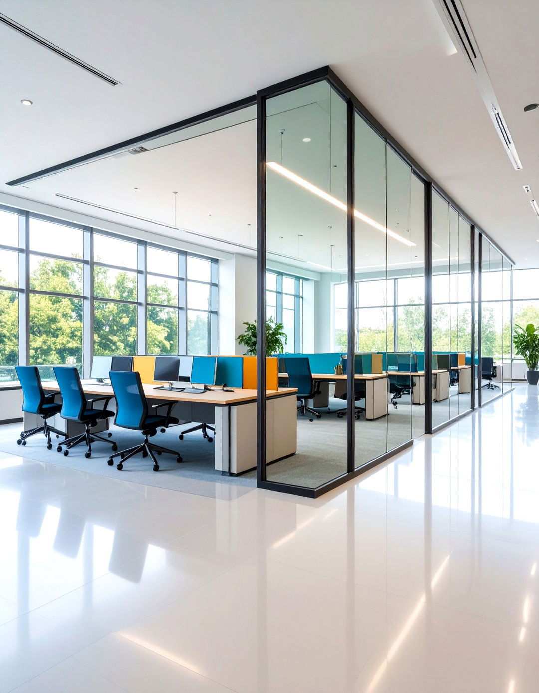 Mirror and Reflection Accent Features - 24 Office Wall Decor Ideas