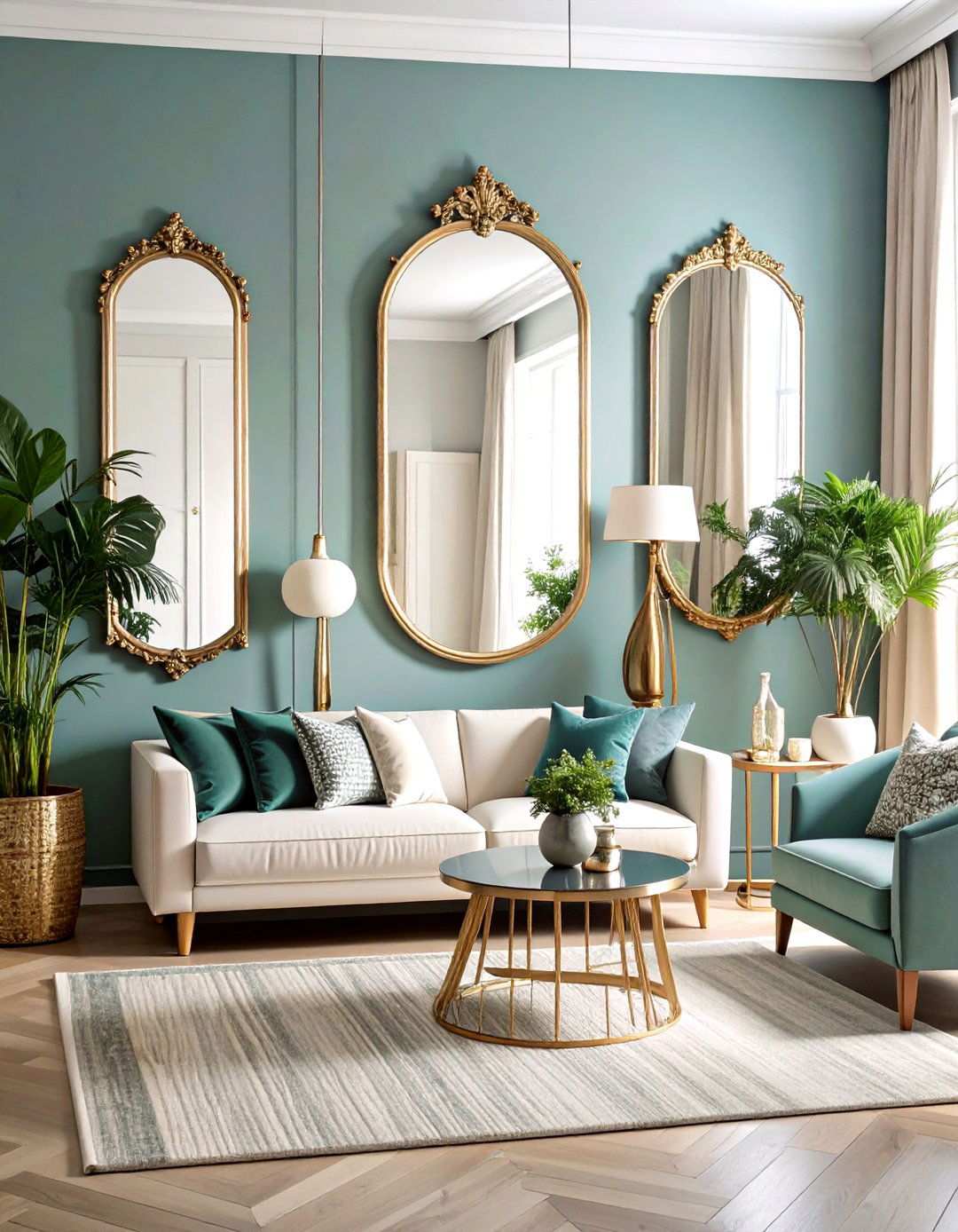 Mirror Arrangement Composition - 24 living room wall decor ideas