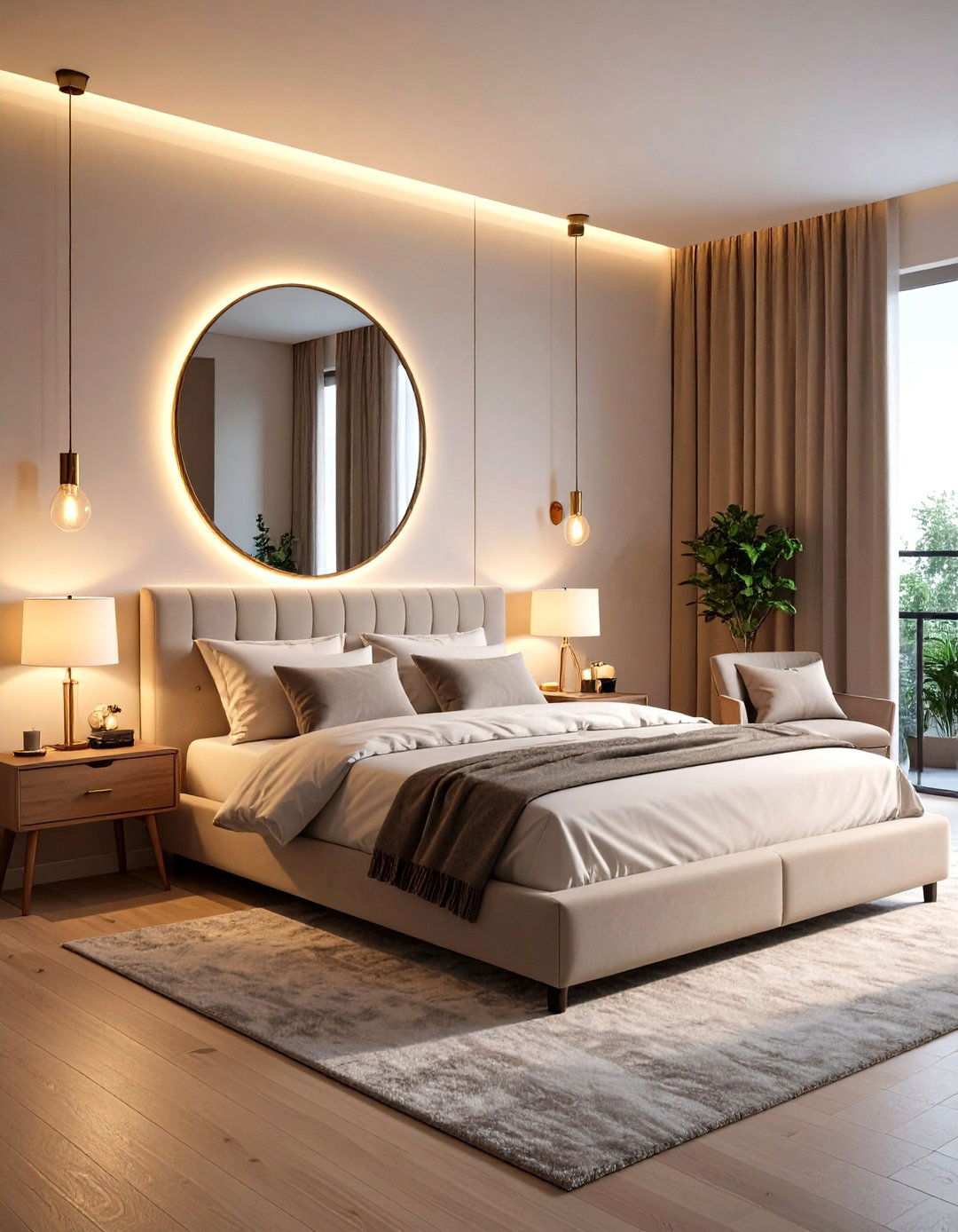 Mirror Backlighting Effects - 24 Neon Bedroom Ideas