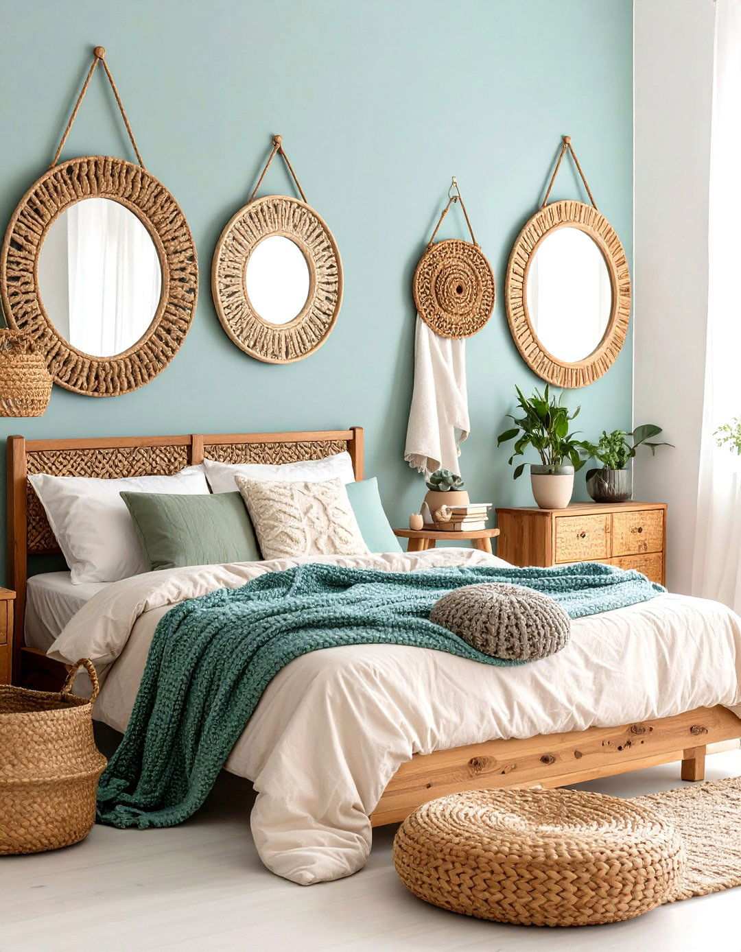 Mirror Magic Light Reflection - 24 Small Boho Bedroom Ideas