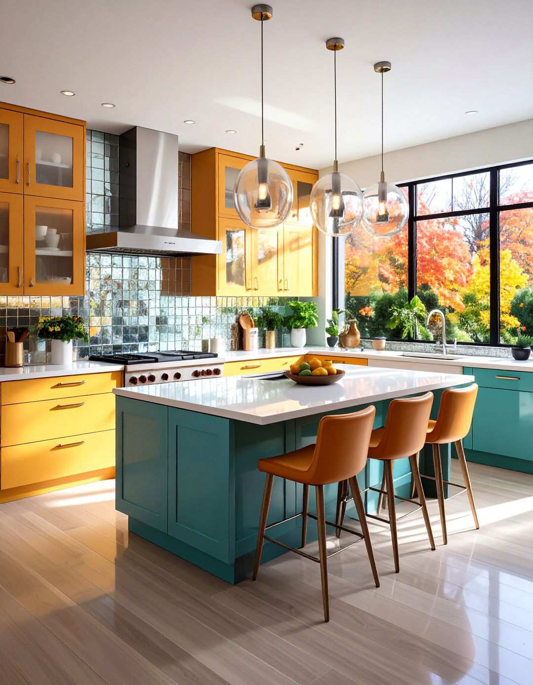 Mirror Tile Backsplash with Reflective Elegance - 24 Kitchen Backsplash Ideas