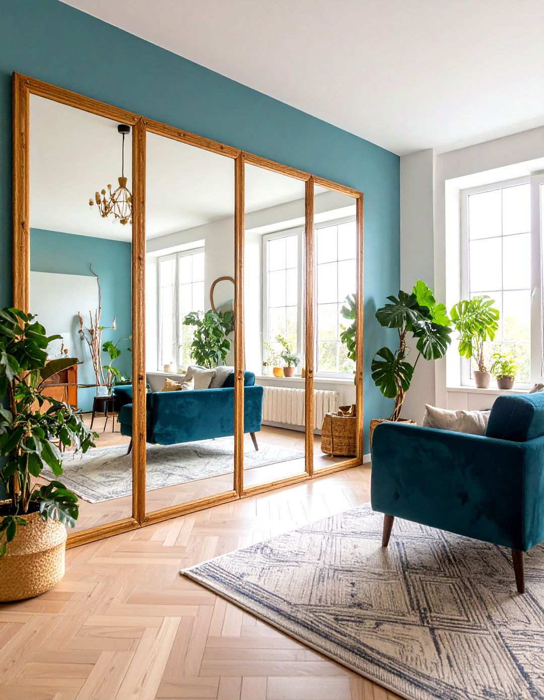 Mirror Wall Expansion - 24 Studio Apartment Ideas