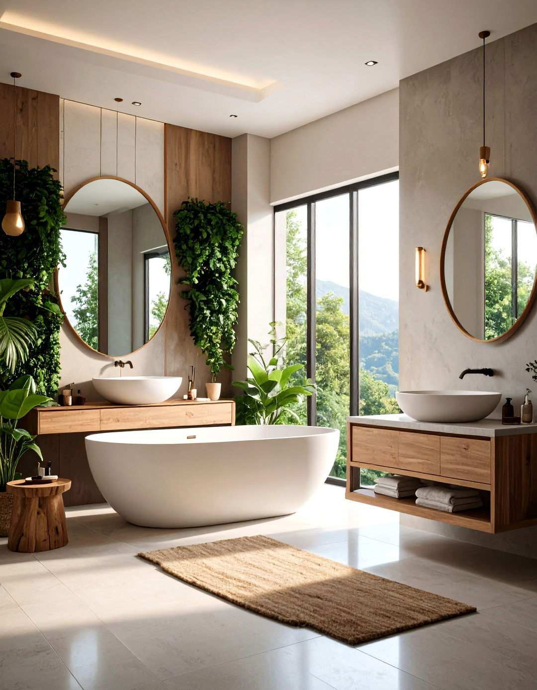 Mirror Water Reflection Feature - 24 Zen Bathroom Ideas